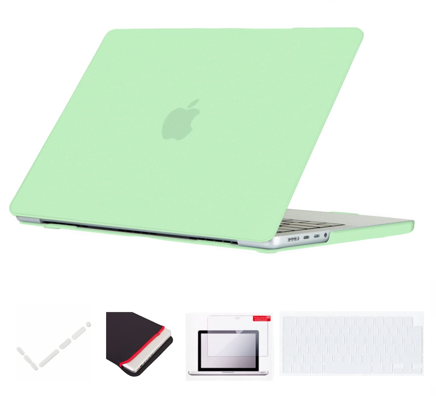 Se7enline compatible with MacBook Pro 14 inch Case for 2021-2025 M5 M4 M3 M2 M1 A2918 A2992 A3112 A3401 A2779 A3434 Hard Shell Cover &Sleeve&Keyboard Cover&Screen Protector&Dust Plug,Melon Green