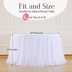 White Round Tablecloth 60 inch Stretchy Elastic
