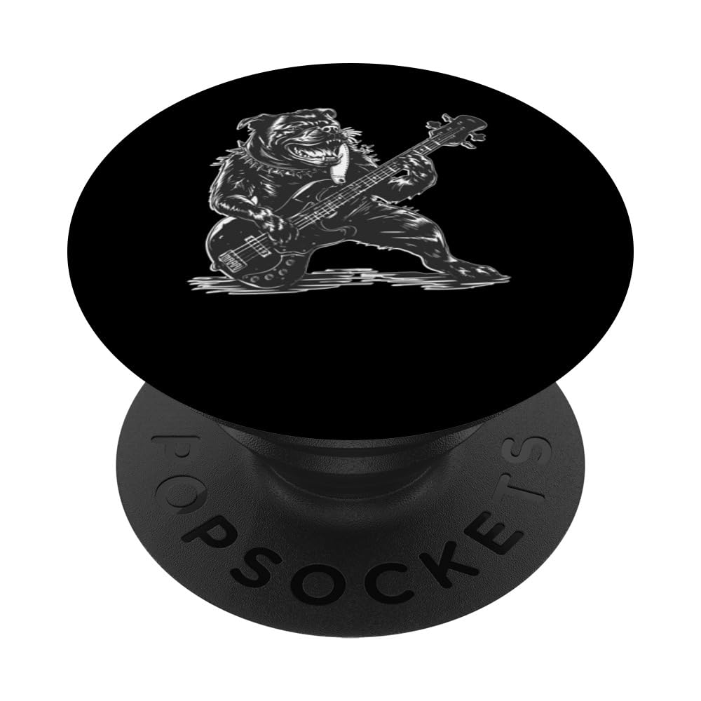 Rottweiler Dog Heavy Metal Guitarist Punk Rock Gothic PopSockets Swappable PopGrip