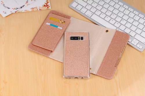 image for Samsung Galaxy Note 8 Case, DMaos Bling Glitter Women PU Leather Walle