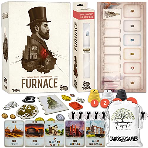 Fast Playing Economic Game Furnace Board Game and Playmat Bundle with