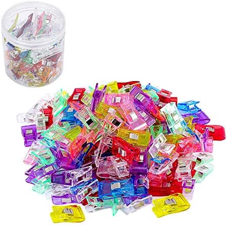 100 Sewing Clips- Craft Clips - Multicolor Plastic Sewing Clips (15 Big+25 Medium+and 60 Small) for Crafting and Quilting - Vibrant Colors - Sewing, Craft, Crochet, Knitting with Box Package