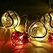 V&M VALERY MADELYN 7.2Ft Trendy Christmas Glass Ball Garland with 10 Led Lights in Red and Black Color, Battery Operated