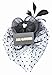 Fascinator on Hairclip for Women Mesh Feather A-Black