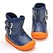 Enteer Infant Baby Boys' Soft Rubber Sole Anti-Slip Warm Winter Prewalker Leather Toddler Boots (13-18 Months, Blue)