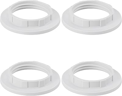 DiCUNO E14 Lamp Shade Reducer Ring 4 pcs White Plastic Twist Lock Socket