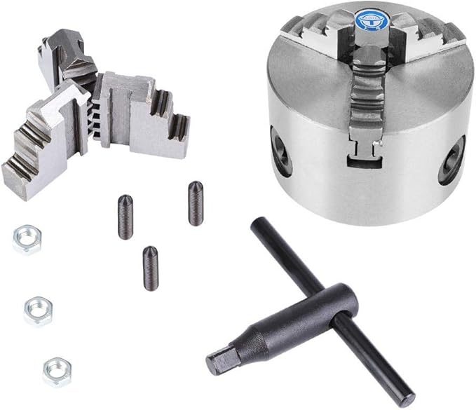 Mandrin Manuel 3 Mâchoires K11-80 Pour Tour - Diamètre 80 Mm, Autocentrant, Pour Le Perçage Et L'usinage