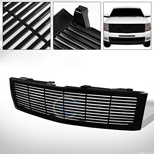 Autobotusa Glossy Black Finished Horizontal Front Hood Bumper Grill Grille for 2007-2013 Chevy Silverado 1500