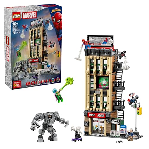 | Marvel Spider-Man vs. Mysterio: El Daily Bugle - Superhéroe de Juguete con Figura de Acción Meca y 7 Minifiguras - Regalo de Cumpleaños para Niños de 10+ Años y Fans de Las Películas - 76342