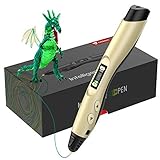 TECBOSS 3D Pen, Upgrade Intelligent 3D Printing Pen with LED Display,USB Charging, 8 Speed Printing&Temperature Control, Simple Handled 3D Printer Pen for Your Kids Toys, Interesting Gifts for All Age
