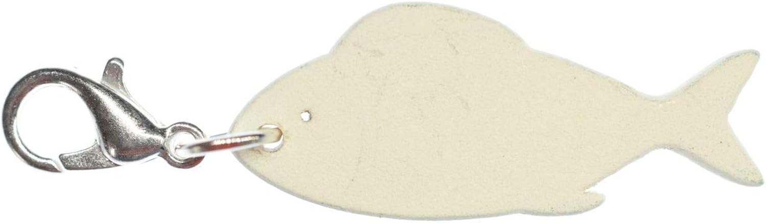 Miniblings Wooden Fish Charm Pendant For Bracelet Wristlet Wood White, 30mm