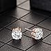 Buyless Fashion Girls Stud Earrings 14K Rose Gold Plated with White Zirconia and Gift Box - ECZCRSG5MM