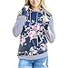 Lover-Beauty Women's Floral Print Long Sleeve Fashion Hoodie Pullover Sweatshirts