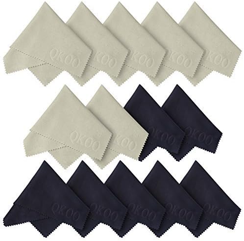 Microfiber Cleaning Cloths (14 Pack) - for Canon Nikon Sony Pentax Camera Lenses, Camera Screens, Cell Phones, Tablets and Any Other Delicate Surface (7 Black, 7 Grey ; 6 x 7 inches (15cm x 18cm))