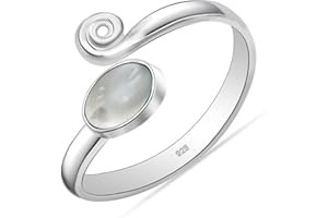 LeCalla 925 Sterling Silver Toe Rings for Women | Minimalist Open Adjustable Handmade Gemstone Toe-Ring | Women's Cuff Toe Ri