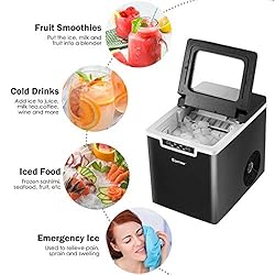 COSTWAY Countertop Ice Maker, 26LBS/24H Portable