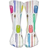 Pen And Computer Mouse Novelty Cotton Crew Socks