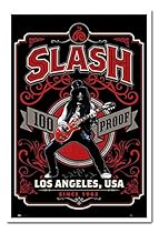 Slash Whiskey Label Poster Magnetic Notice Board White Framed - 96.5 x 66 cms (Approx 38 x 26 inches)