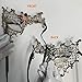 Xvevina Exquisite High-end Unique Vintage Red Rhinestone Laser Cut Metal Masquerade Mask Women