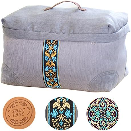 ZAMI 3set 15.7×9.8×9.8in Unique Style Organizer Storage Containers House Moving Bag With Embroidered Jacquard for Beddings Blanket Comforter Quilt Clothing -Match your furniture (C-Jacquard narrow)