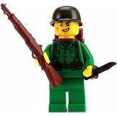 Battle Brick 1.6 Inches Tall US Army WW2 Rifleman Soldier Collectible Custom Minifigure | Printed in the USA | Genuine Military Minifig| Great Gift for Teen to Adult AFOL