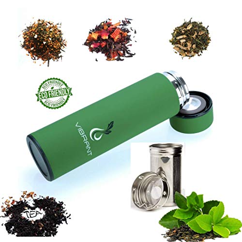Vibrant All in ONE Travel Mug Tea Infuser Bottle Insulated HOT