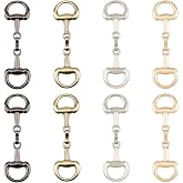 SUPERFINDINGS 8Pcs 4 Colors D Ring Snaffle Bit Buckle Horse Bit Buckle | Alloy Horsebit Scarf Ring Double Bits Buckle, DIY Horse Jewelry Silk Scarf Loafer Shoes Buckle Decoration, 2.83x0.82x0.6"