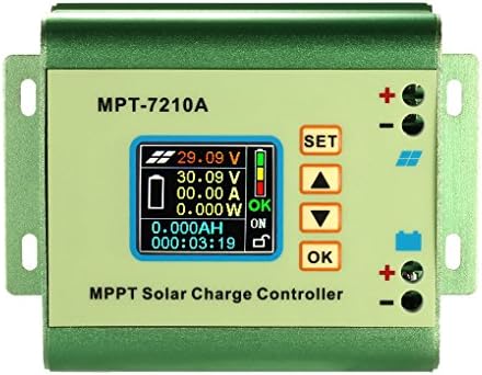 Topker us MPPT Solar Panel Battery Regulator Charge Controller with LCD Color Display 24/36/48/60/72V 10A Compatible DC-DC Boost Charge Function