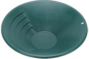 260mm Gold Pan, Green Gold Washing Pan with 90° Shallow Groove Manual Gold Panning Tool for Beginners