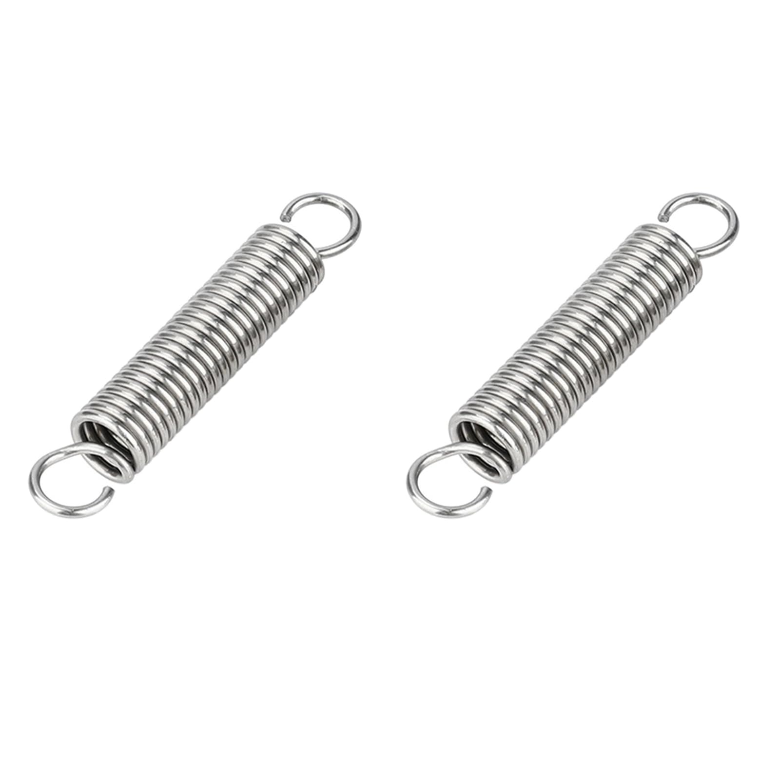 2Pcs Double Hook Tension Spring,Wire Diameter 1.2mm,Diameter 10mm Stainless Steel Dual Hook Tension Spring,110mm Extended Compressed Springs,for Tents,Trampolines,Amusement Facilities