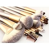 24pcs Fashion Champagne gold Cosmetic Makeup Brushes Set With Leather Bag
