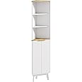 HOMCOM 67" Tall Bathroom Storage Cabinet, Narrow Storage Cabinet with Doors and Adjustable Shelves, Freestanding Linen Tower 