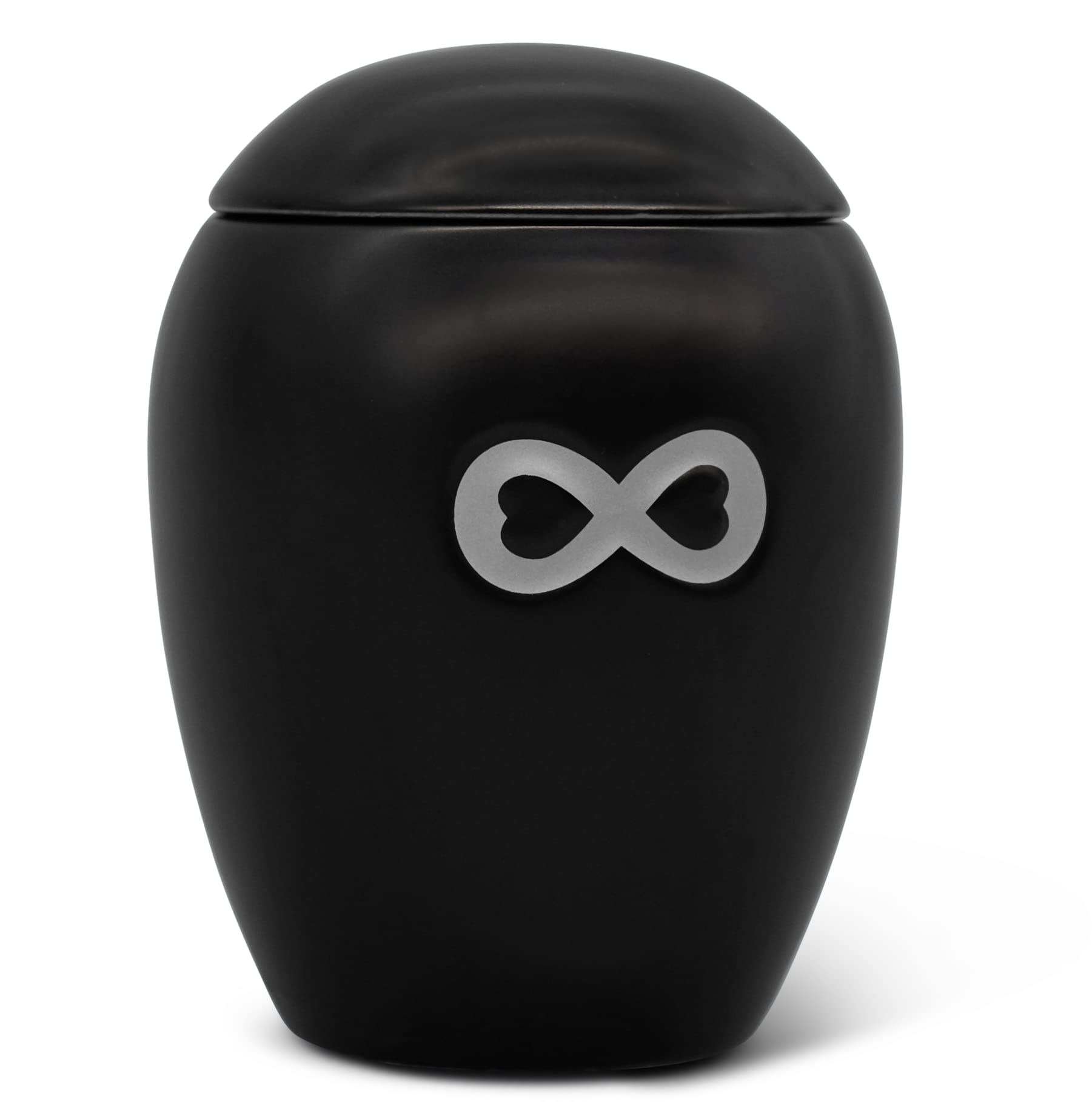 Stylish urn for dog, cat & small animal inside & outside - pet urn made of high-quality ceramic in black for small pets up to 8 kg such as cats, dogs, rabbits, small animals, birds - pet urn