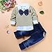 puseky 2pcs Toddler Baby Boys Bow Tie Shirt Tops+Denim Pants Gentleman Clothes Outfits for Baby Boys 2T 3T