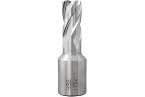 Accusize Industrial Tools 1/2 Inch Cutting Dia., 1 Inch Cutting Depth, H.S.S. Annular Cutter with 3/4 Inch Weldon Shank, 2080