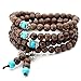 JOVIVI Tibetan 108 6mm Natural Wenge Wood Prayer Beads Buddha Mala Buddhist Bracelet Necklace