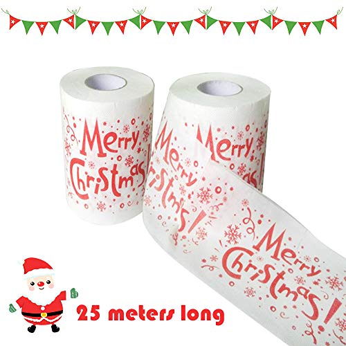 NEARTIME Christmas Pattern Roll Paper Print Interesting Toilet Paper Table Kitchen Paper