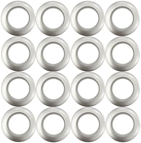 OZ special Curtain Grommets Sheers Grommets Reusable Silencer Sliding Easy snap Install Silver 1.73 Inch Inner Diameter(16-Pack)
