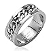 STR-0108 Stainless Steel Cuban Link Chain in Middle Ring 6mm Sz 5-8, 8mm Sz 9-14 (12)