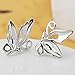 Acxico 50% Sterling Silver Little Cute Hollow Out Butterfly Stud Earrings