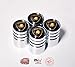 US85 Lamborghini Silver Chrome Auto Car Wheel Tire Air Valve Caps Stem Cover