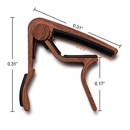 Guitar Picks Capo for 6 Strings Electric and Acoustic Guitars, Ukulele Banjo, Mandolin and Folk Guitars in Zipper Case (2 Pack)