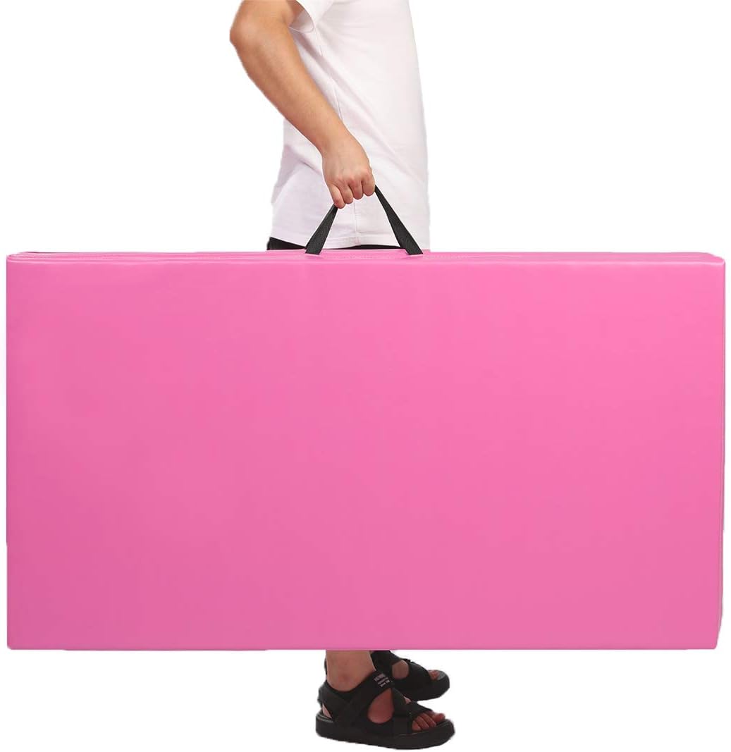 Gymnastics Mat Folding Tumbling Exercise Mat - 2" 4" Thick Folding Gym Aerobics Mats Kids Home Yoga Mat, Multiple Color/Size Choice