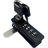 1 Pack Mechanical Code Digital Combination Lock - Password Entry Cam Lock for Cabinets, Tool Box, Drawers, School Lockers With Keys