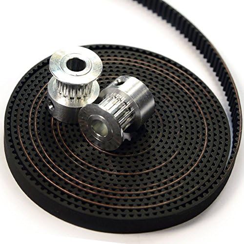 Orish 2Pcs Aluminum GT2 16 Tooth Timely Pulley and 2M Belt for RepRap 3D printer Prusa i3