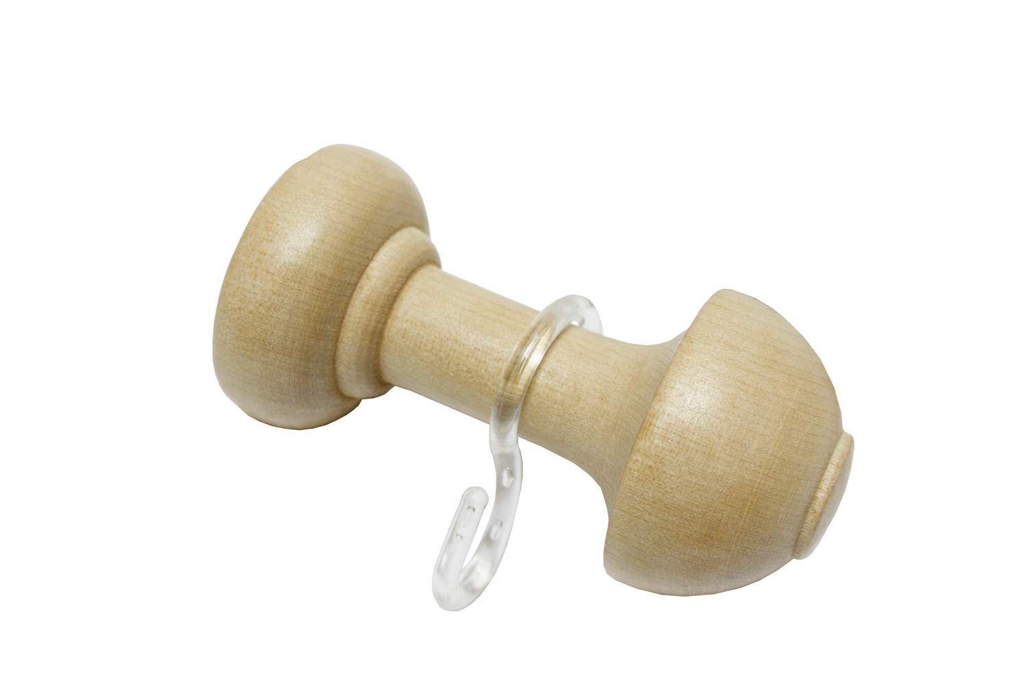 Gardinia Wooden Scarf Holder with Hook, Natural, Length: 8 cm