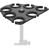 Joyvio Multi Mic Holder for Wired and Wireless Mics, Organizes Up to 7 Mics, Aluminum, Black