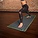 Youphoria Yoga Microfiber Non-Slip Towel - Hot Yoga Mat Towel for Enhanced Grip and Sweat Absorption - Gray with Green Stitching
