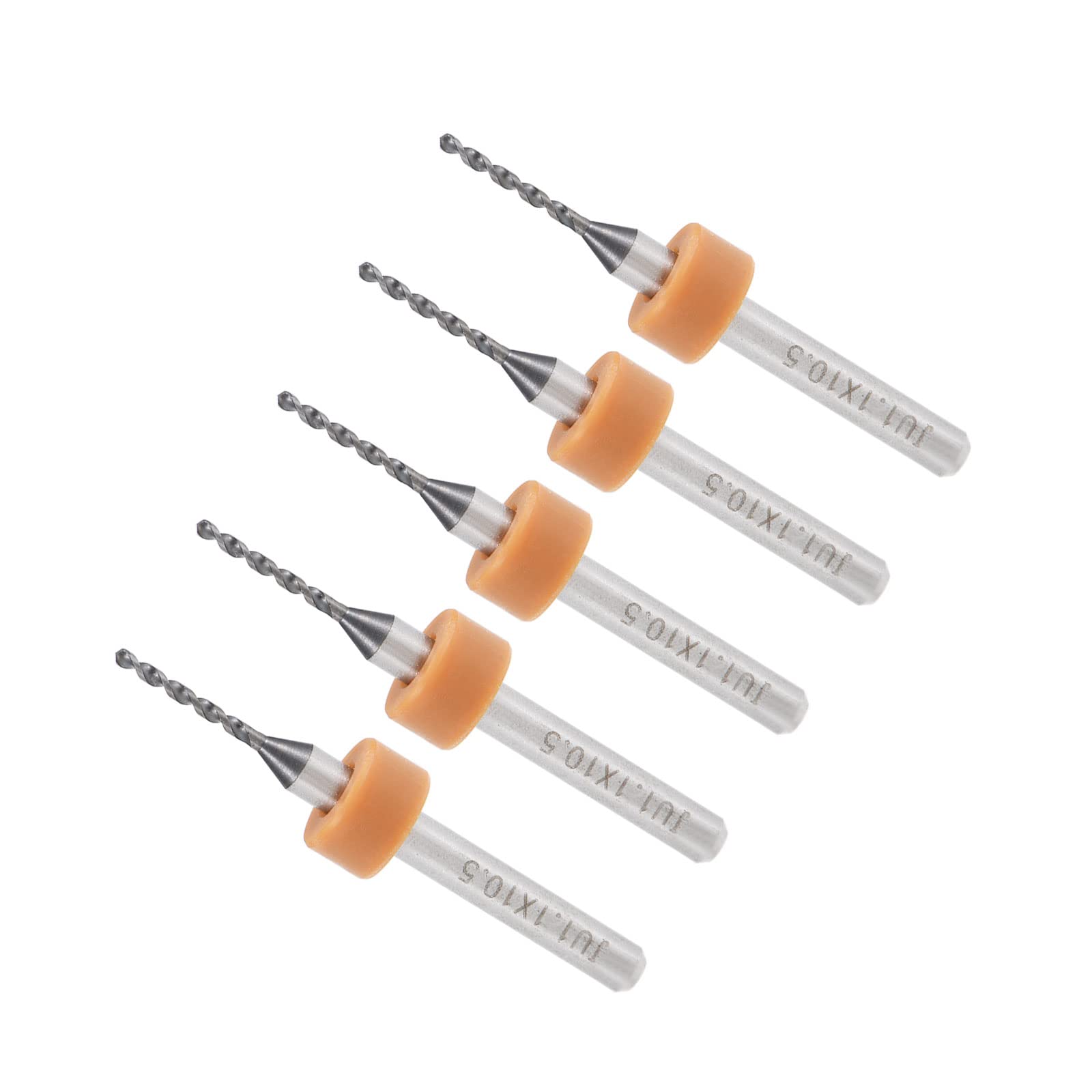 CoCud Micro PCB Drill Bits, 1/8" Shank 1.1mm Cutting Edge, Tungsten Carbide Print Circuit Board Drill Bit - (Applications: for CNC Drilling Engraving Machine), 5-Pieces