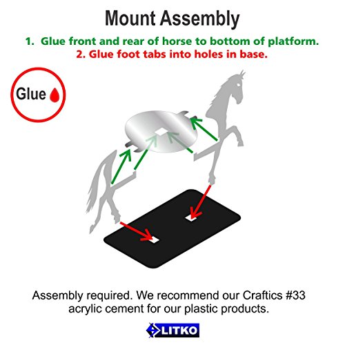 Horse, Character Mount Marker, Grey, 25x50mm Base (1)